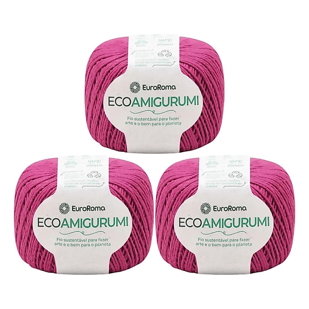Kit 3 Fios EcoAmigurumi Euroroma 254m 160g