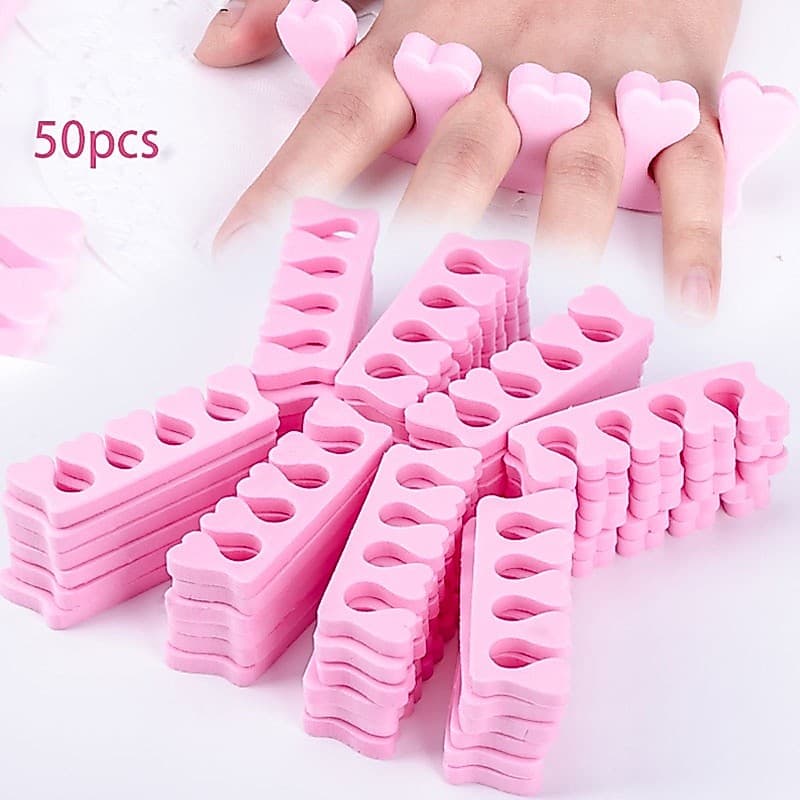 50 pcs/Pack Toes Separadores De Dedos Dos Pés Pedicure De Esponja Profissional Cor-De-Rosa DIY
