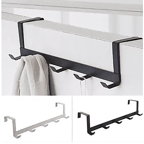 Suporte Para Porta Com 5 Ganchos Multiuso Cabide Pendurar Toalhas