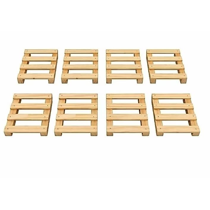 Kit com 8 Mini Palete de Madeira Pinus 10x10 cm | Mini Pallet Decorativo Artesanal combo com 8 pallet - últimas unidades