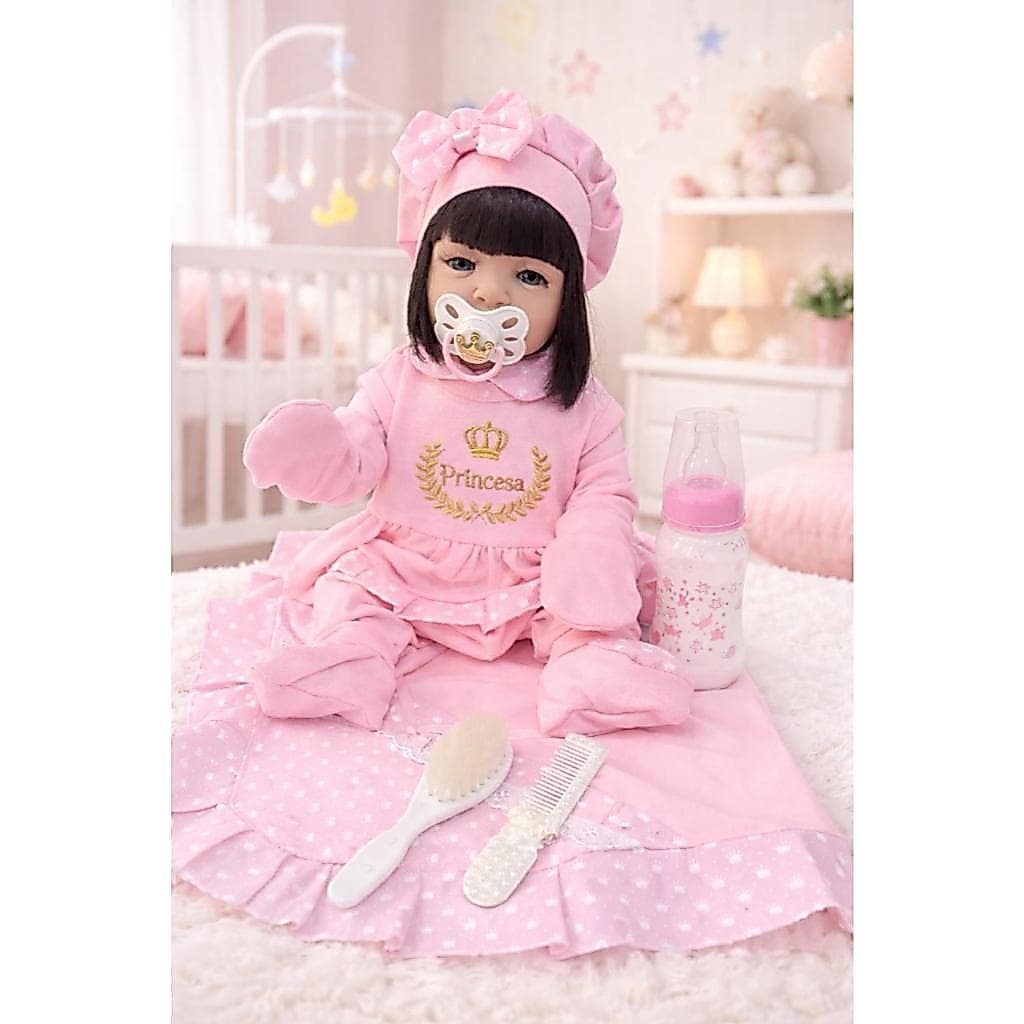 Boneca Bebê Reborn Realista 100% Silicone Pode Dar Banho