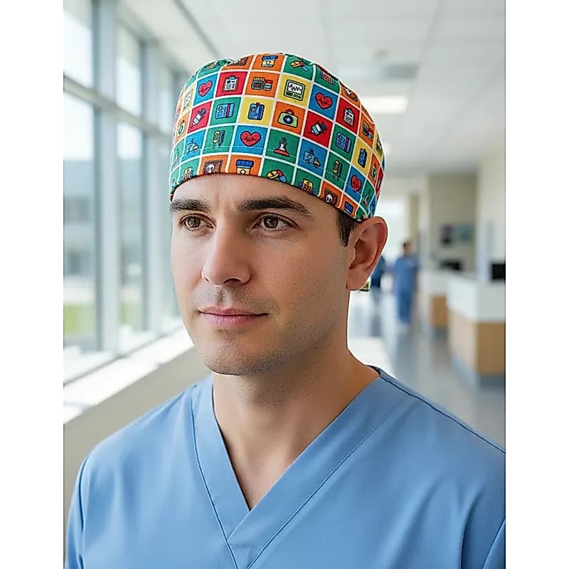 Touca Cirúrgica De Tecido Enfermagem Uniforme  Hospitalar