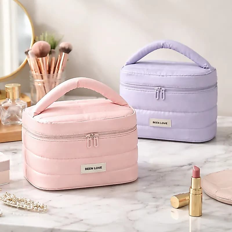 Necessaire Feminina Porta Maquiagem Grande Impermeável Organizadora Viagem Bolsa Cosméticos Luxo