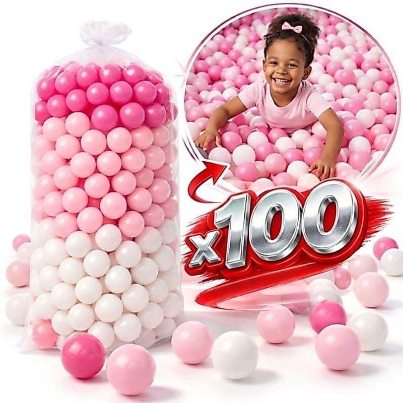 Bolinhas para Piscina Unidades 50, 100 e 200 Rosa Pink Branca 7cm diâmetro colorido Não Amassa criança menina