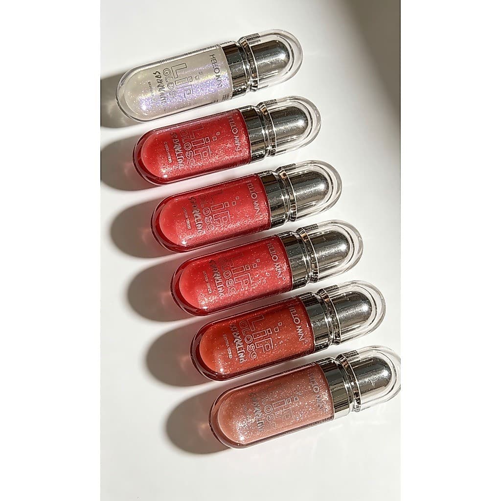 kit 3/6 Lip Gloss Hello Mini Shiny ✨ Brilho com Glitter | Hidratante, Efeito Glow,
