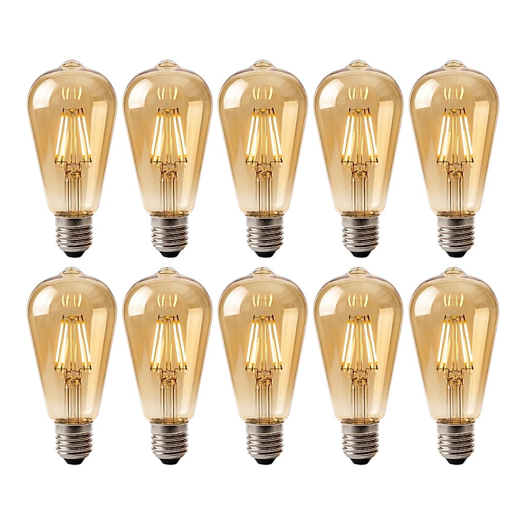 Kit 10 Lâmpadas Filamento Led Retrô Vintage 4w Quente St64 Asus
