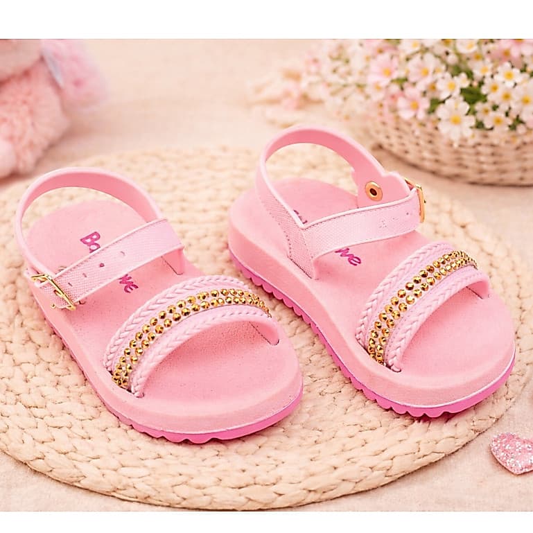 Sandália Infantil Bebê Feminina Menina Confortável Super Macio Leve Com Strass Fivela Antiderrapante