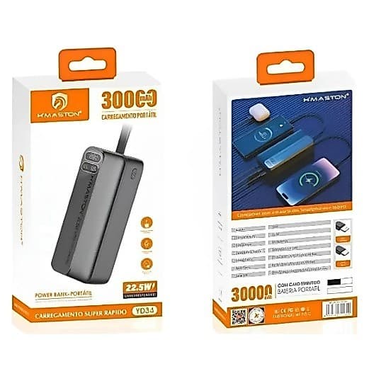 H'maston YD34 Carregador Portátil Power Bank 30000mah