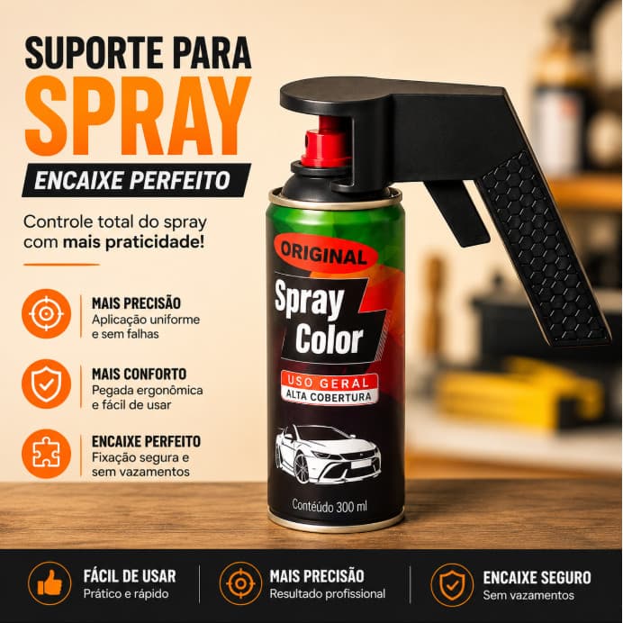 Gatilho Aplicador para Lata de Spray Aerossol Alça Ergonômica Tinta Controle e Precisão Conforto