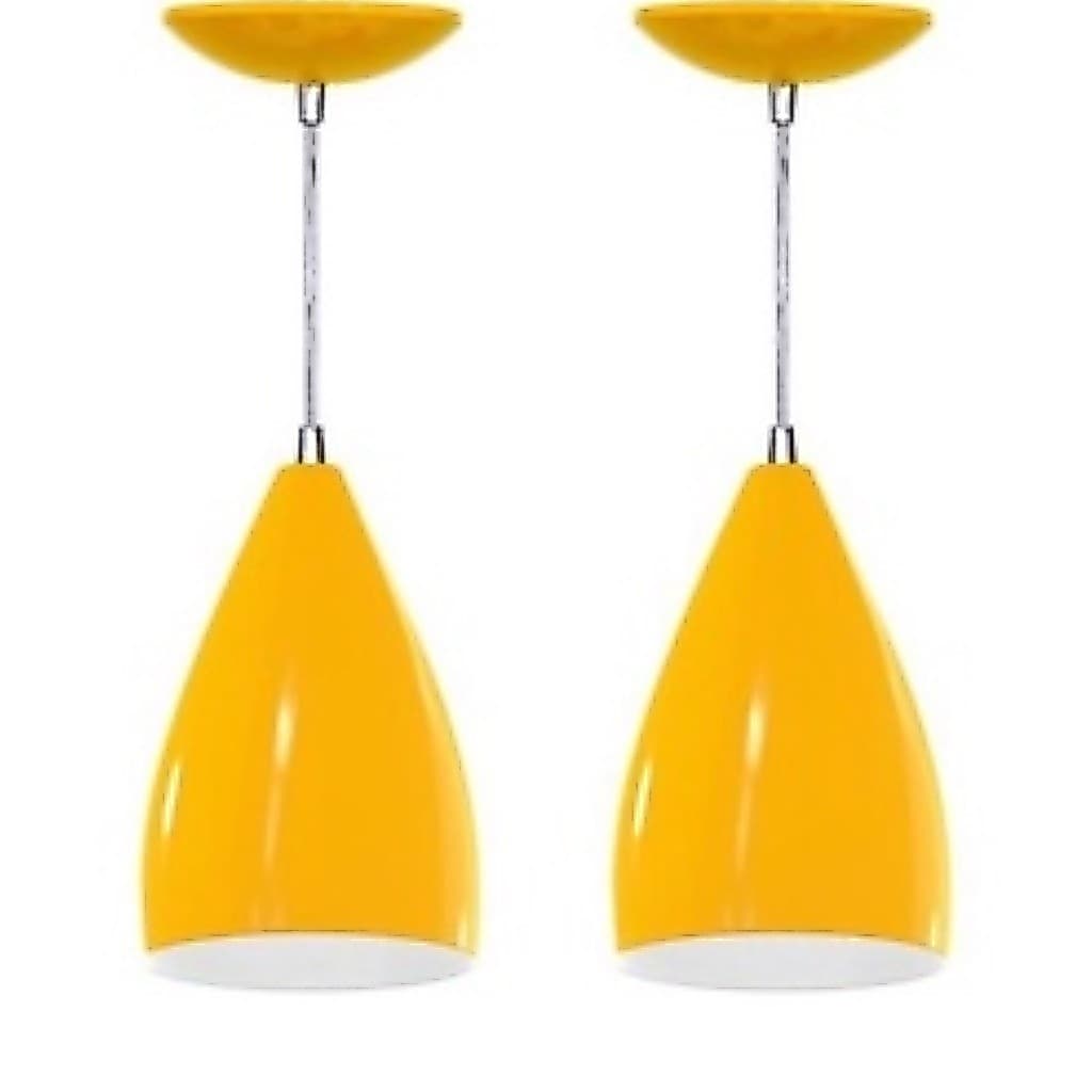 Kit 2 Luminárias Vegas amarelo e branco Alumínio teto