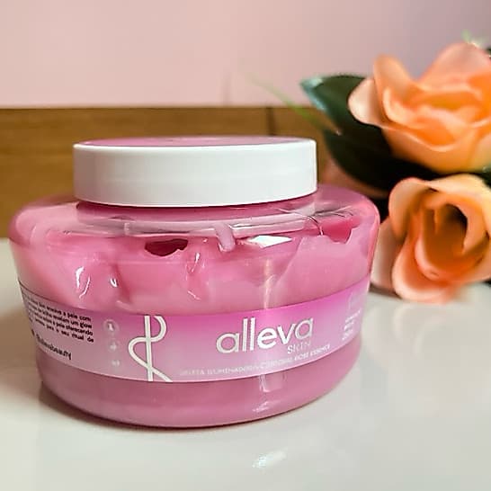 Geleia Iluminadora Corporal Shimmer Rose Essense Alleva 250ml | Hidratação Profunda | Niacinamida | Vitamina E