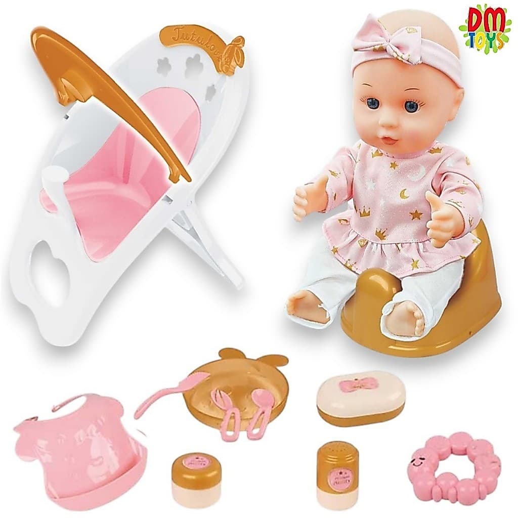 Boneca Hora Do Papá Bebê Faz Xixi Com Cadeirinha Acessórios