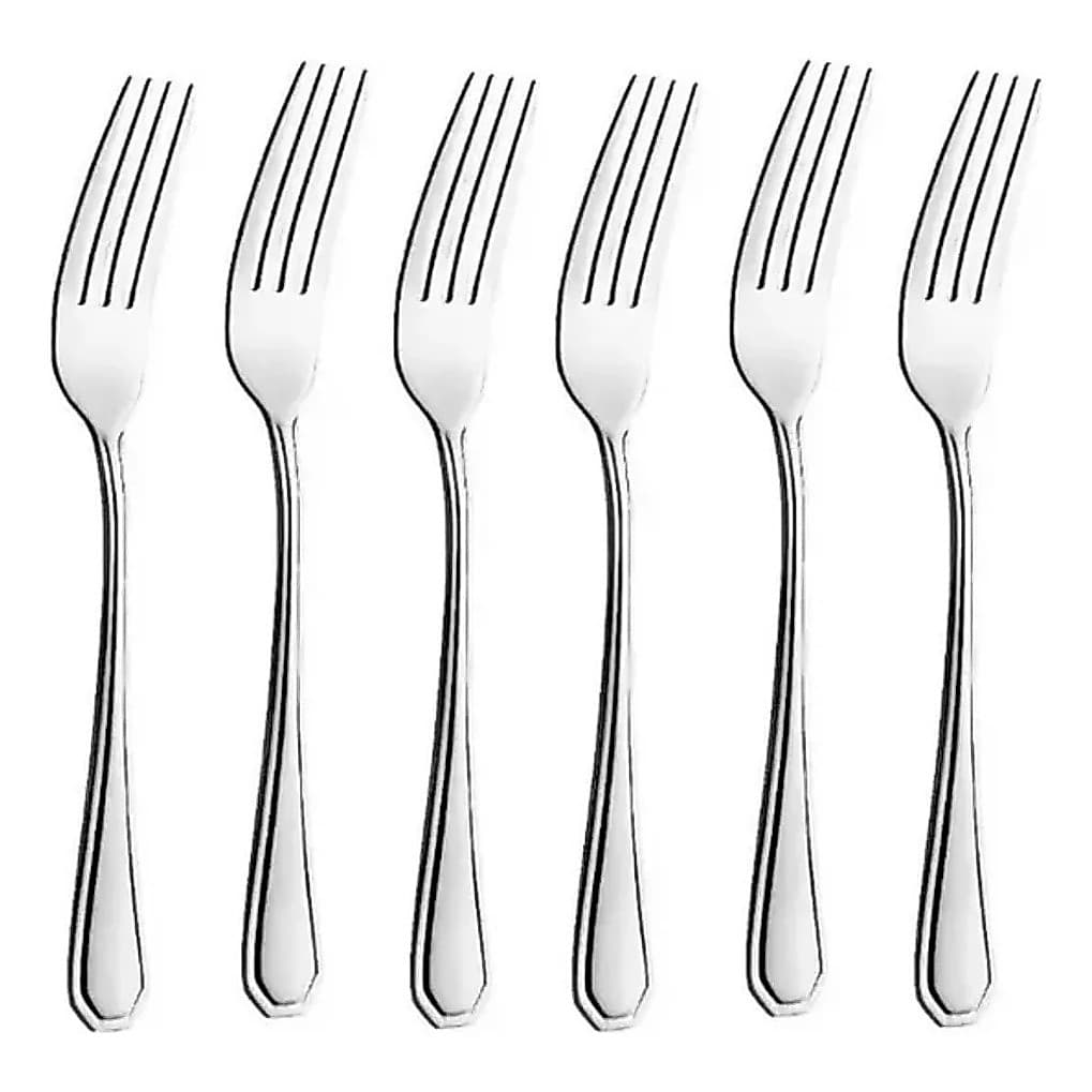 Kit 6 Garfos Aço Inox Premium Restaurante Buffet Churrasco