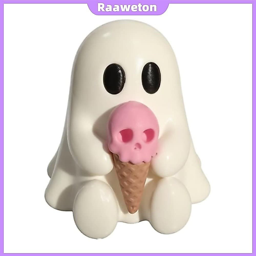 Mini Fantasma Halloween Bonito Assustador PLA Ornamento Branco Decoração De Mesa Exibição De Festa Em Casa (A) [Raaaweto