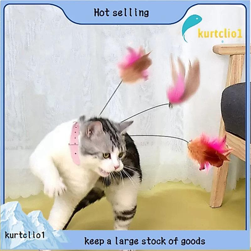 Brinquedos De Treinamento De Varinha De Teaser Rosa Com Coleira De Animais De Estimação De Sino Para Gatos
