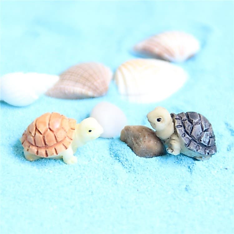 2 Pçs/set Bonito Resina Tartaruga Para Ornamento Acessórios Do Aquário Decoração Tanque De Peixes Simulação
