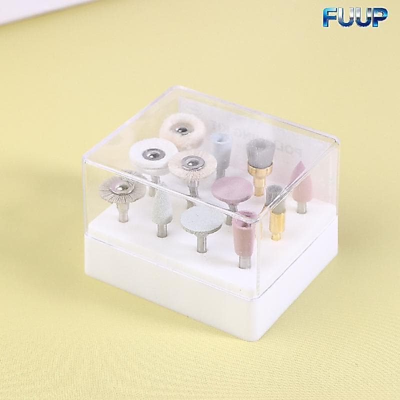 FUUP 12 PCS Atualizado Silicone E Escova Cabeça De Moagem Conjunto De Polimento Misto-Alcançar De Alto Brilho Com Pasta