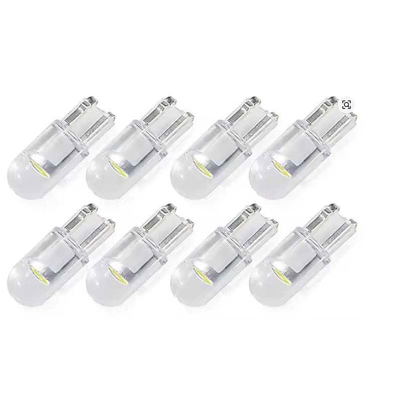 kit 8 lampadas t10 pingo acrilica branca farolete placa teto automotiva