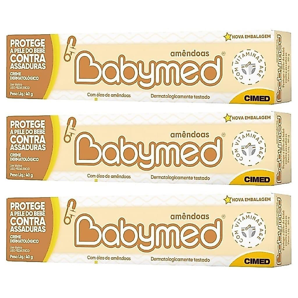Pomada Babymed para Assaduras Óleo de Amêndoas Cimed 40g- 3 Unidades