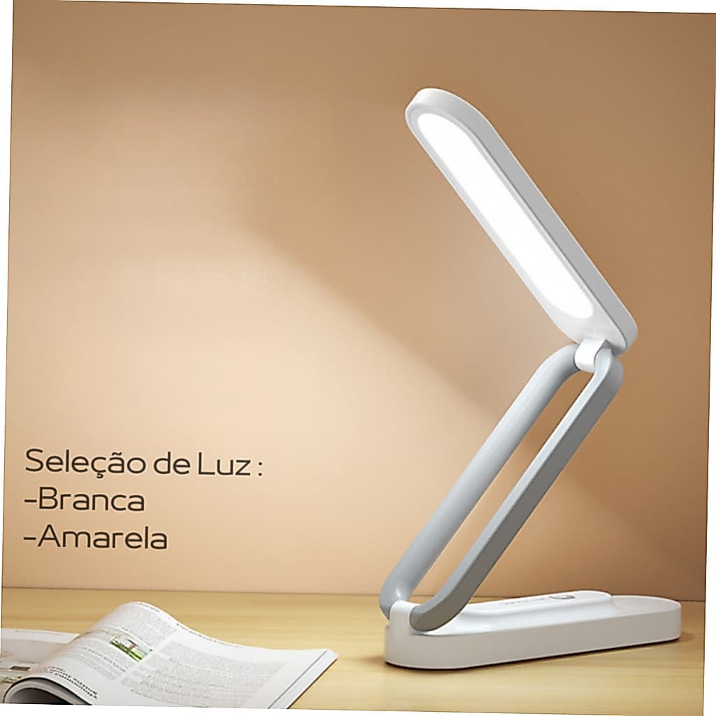 Luminária De Mesa Dobrável Top Light Recarregável USB Flexível E Articulável Para Home Office Top