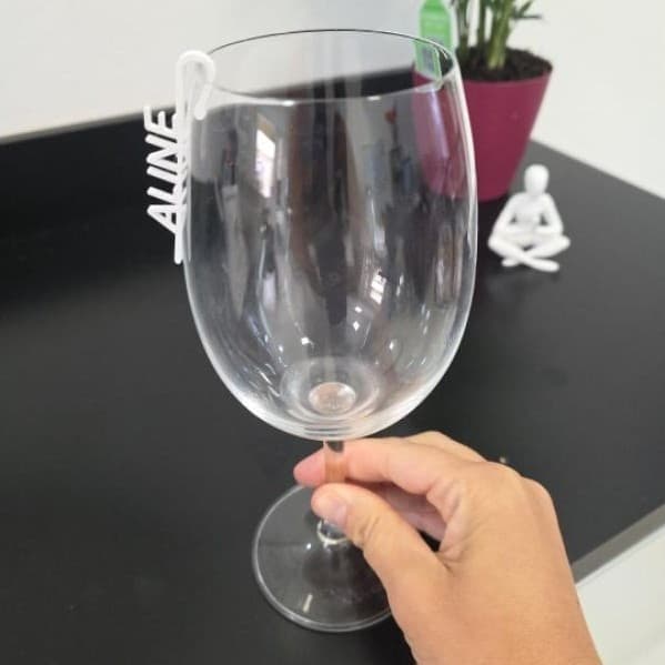 Marcador de Taça Personalizado com Nome para Casamento e Festa