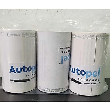Kit 3 Bobinas Térmicas Etiqueta Papel Branco Mini 57mm
