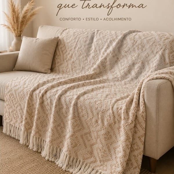Manta Para Sofá todas as Medidas Gigante Luxo KING 3mx1,80/ 240x180/210x120 Premium 100% Algodão Decorativa Protetora
