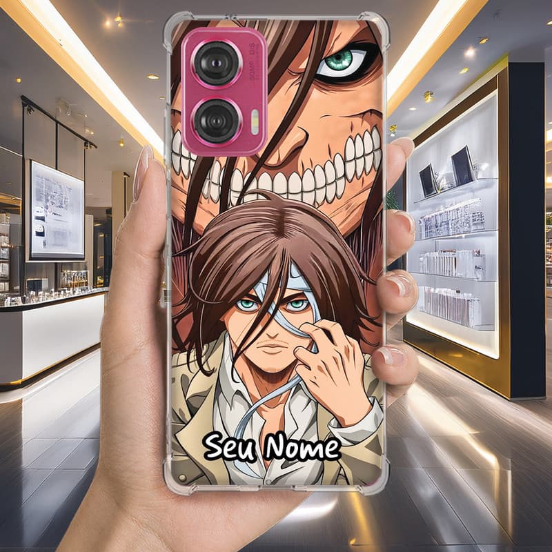 Capa Capinha MOTO G30 G20 G10 G15 G14 G13 G9 POWER PLUS PLAY G8 Anti-impacto Personalizada geek EREN YEAGER nome (3535)