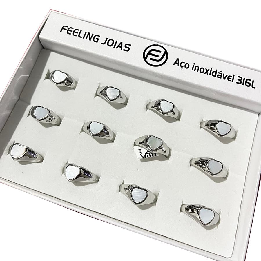 Nova Anel Feminino Aço Inoxidável 316 Decorações Com Conchas