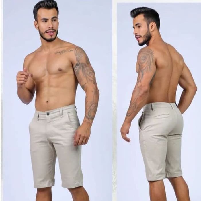 bermuda para passeio, bermuda para trabalho social masculina Brim com Elastano Esporte Fino Casual Premium Confortável