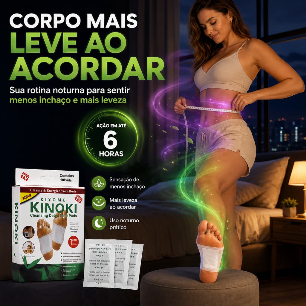 Resultados em 7 dias! Use 1 Adesivo Detox nos Pés ao dormir e sinta-se mais leve a cada dia