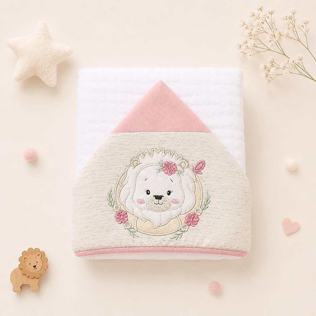 Toalha De Banho Bebê Capuz 3 Camadas Soft Premium 90x70cm