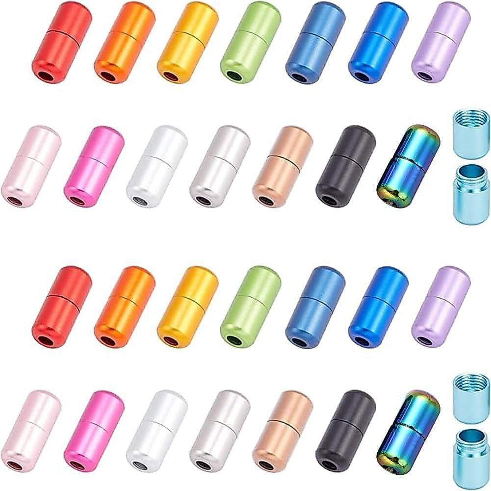 PH PandaHall 15 Colors No Tie Shoelace Buckle 30pcs Tieless Buckle Lock Metal Turnbuckle Connector Aluminum Jewelry Clas