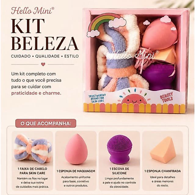 Kit Presente Beleza Feminina – Acessórios para Maquiagem, Skincare e Cuidados com a Pele