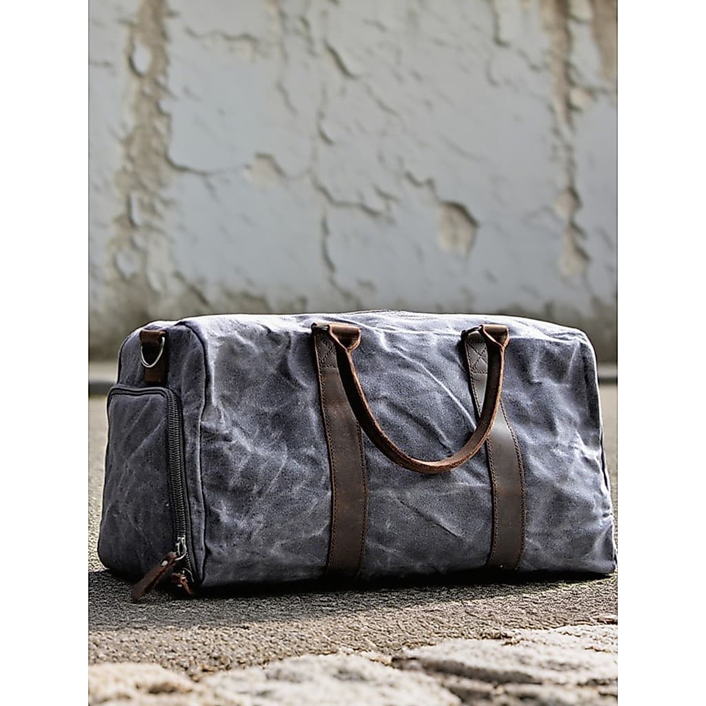 Bolsa de viagem simples de lona masculina, bolsa mensageiro de grande capacidade, bolsa retrô de Fitness, viagem de negó