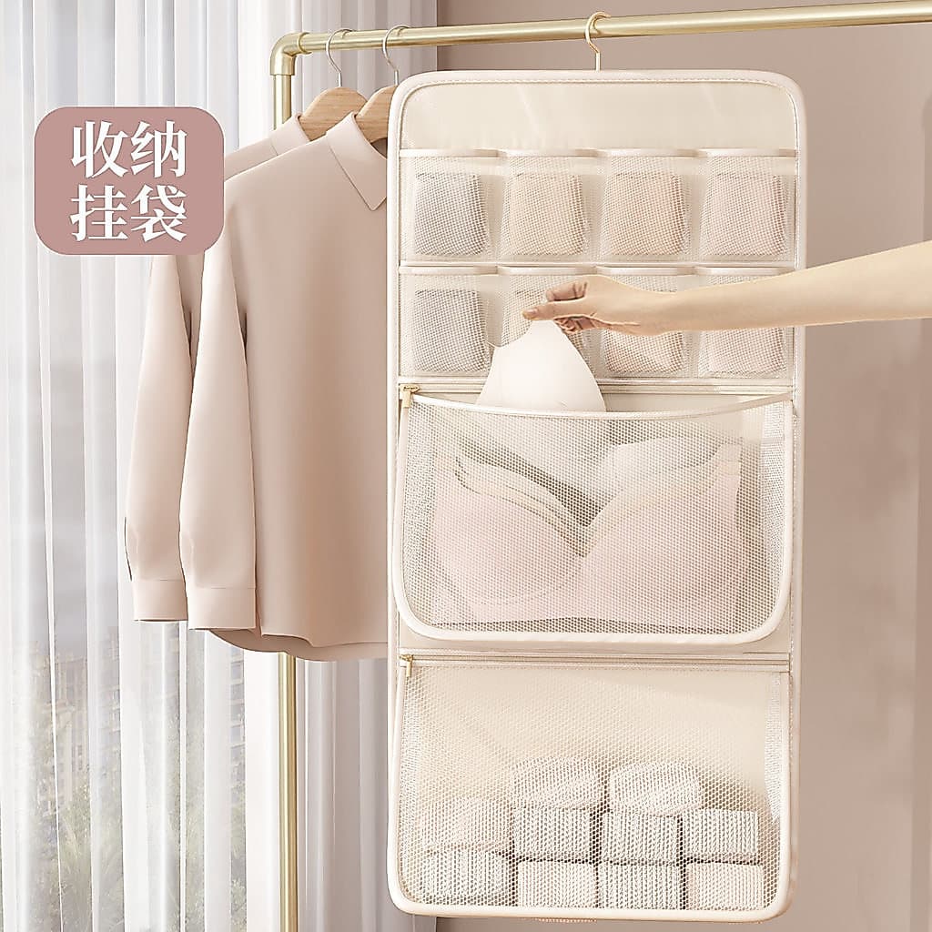 Saco de armazenamento de roupa interior pendurado guarda-roupa meias roupa interior ferramenta útil cabide escola saco d