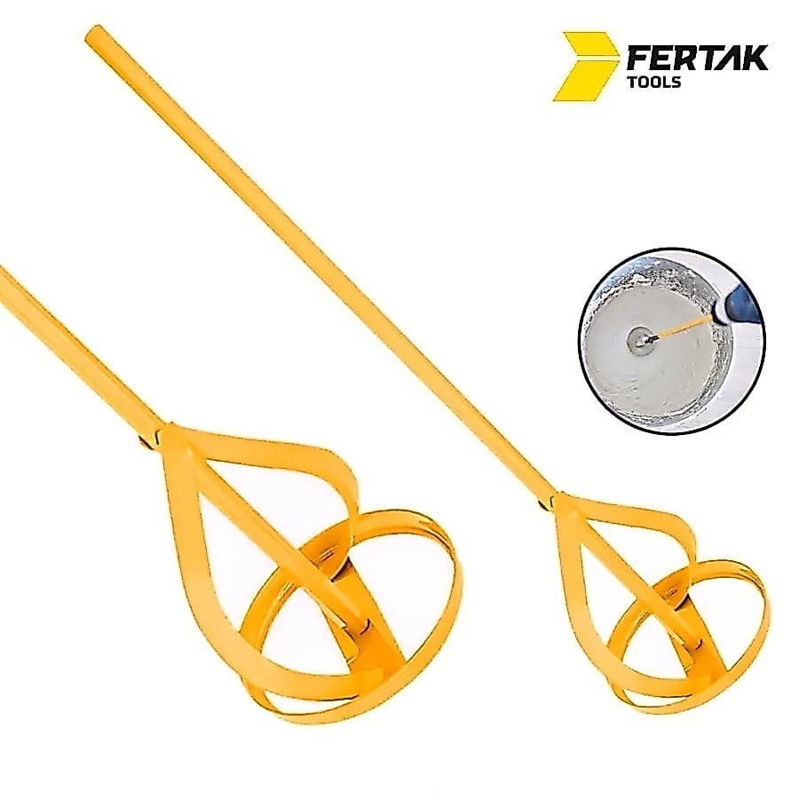 Misturador de Tinta 80x400mm Fertak Haste Sextavada | Batedor Argamassa Massa para Furadeira