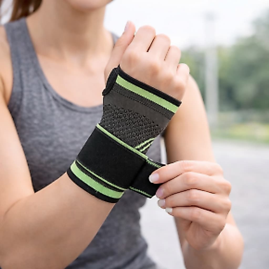 Munhequeira Compressiva Ajustável Esportiva Unissex Suporte para Punho Treino Academia