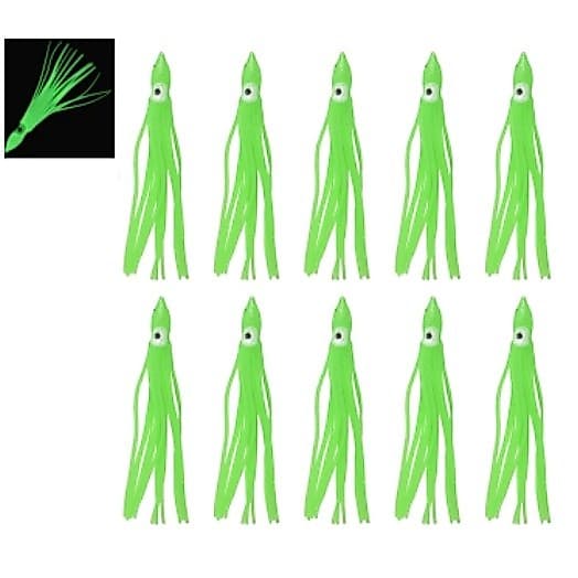 Isca Artificial Lula Em Silicone 11cm Brilha No Escuro - Verde Escuro