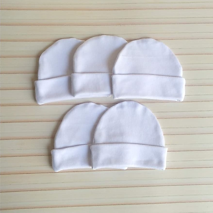 Kit com 30/40/50 toucas para personalizar, branca, 100%algodão