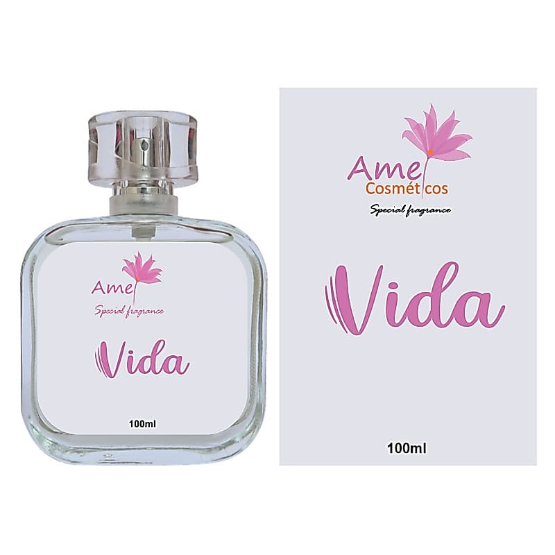 Perfume Vida Feminino Amei Cosméticos Alta Fixação 33% de Essência Importada Parfum