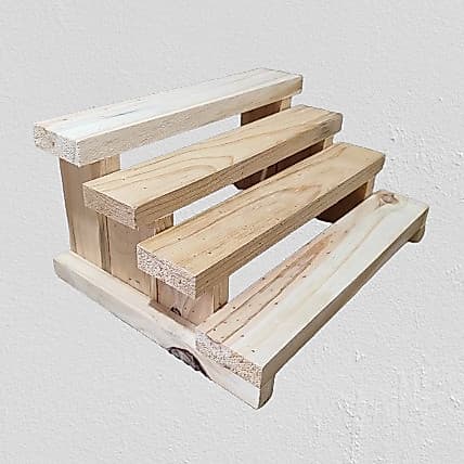 Organizador Escadinha decorativa de madeira Escadinha de mesa Porta temperos de bancada de pinus Porta lembrançinhas