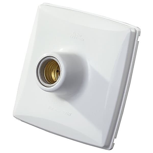 Plafon Plástico Quadrado com Soquete de Porcelana 100W/250V Petra Branco Mec-Tronic