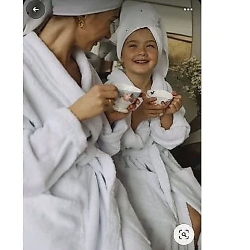 roupão família kit mãe e filha roupão e toalha de cabelo
