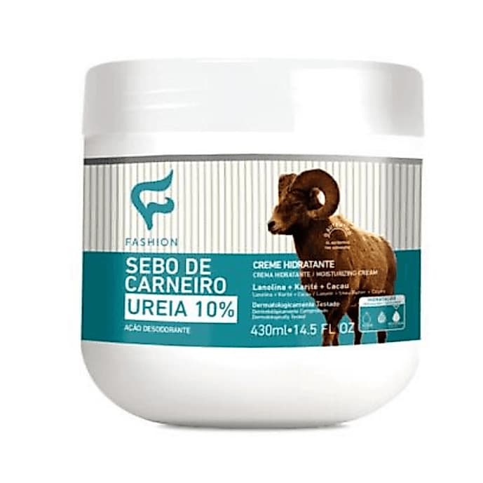 Creme Sebo de Carneiro 10% Ureia Pote Hidratante Fashion Cosméticos 430 ml