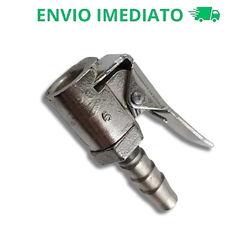 Bico De Ar Para Encher Pneu Calibrador Com Trava.