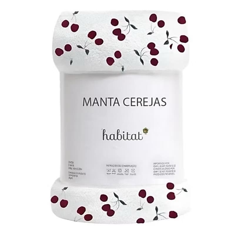 Manta Flanel Poá e Cereja Casal/ Queen/ King - Habitat