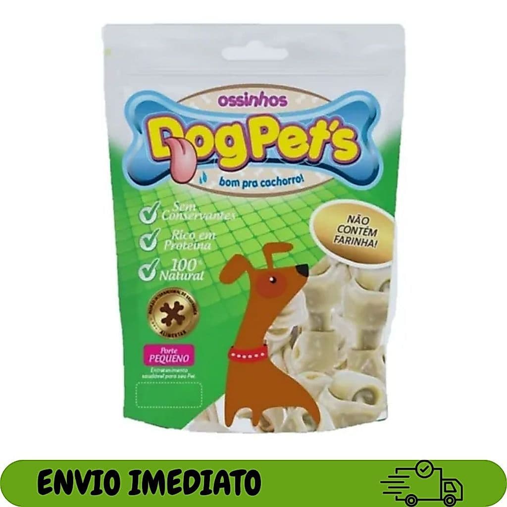 Ossinho Nó DogPets 100g, 300g e 500g – Petisco Mastigável Natural p/ Cães, Higiene Bucal