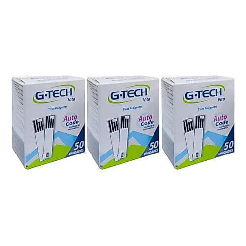 Tiras Reagentes Compatível G-tech Vita Preto Fitas Glicose 150 Unidades