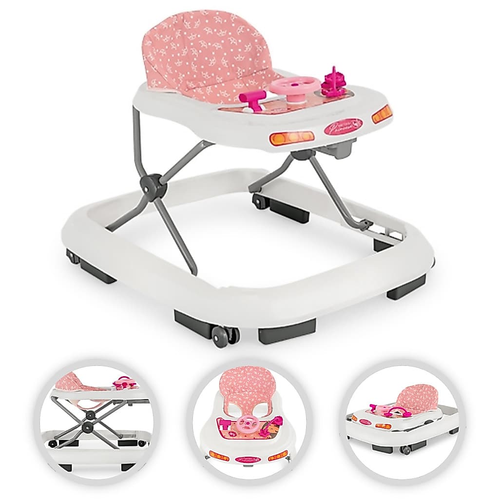 Andador Infantil Musical para Bebê Tutti Baby Menina Princesa Rosa Coroa